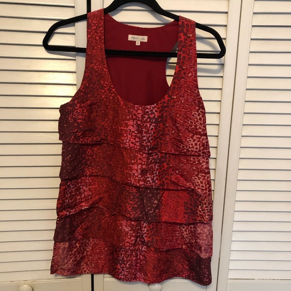 Martin + Osa Red Patterned Racerback Top - Picture 1 of 7